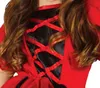 Dämonisches Kinderkostüm Halloween Rotes Kleid Haarreifen Produktbild-Vorschau 4