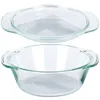 Two glass baking dishes are shown, one stacked on top of the other. Podgląd zdjęcia produktu