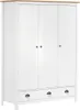 vidaXL Kleiderschrank mit 3 Türen Hill Weiß 127x50x170 cm Produktbild-Vorschau 5