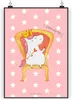 Mr. & Mrs. Panda Bild Einhorn Prinzessin DIN A3 - Rot Produktbild-Vorschau 1