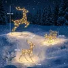 Outsunny 3-tlg. beleuchtetes Rentier- und Schlitten-Set für Produktbild-Vorschau 3