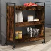 vidaXL Kuchyňský vozík kouřový dub 70x30x82 cm materiál na Náhled obrázku produktu 2