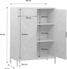 A diagram of a white cabinet with dimensions shown. Produktbild-Vorschau