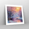 Poster - Poster ohne Rahmen - Öl Winter Fluss - 40x40 cm - Produktbild-Vorschau 7