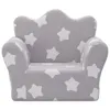 vidaXL Detská pohovka Light Grey s hviezdami Soft Plush Náhľad obrázku produktu 3