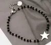 Bracelet en acier chirurgical avec perles noires Star Voir les images du produit 6