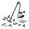 A Kärcher steam cleaner and its accessories are displayed on a white background. Produktbild-Vorschau