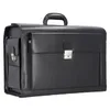 A black leather pilot case is shown against a white background. Produktbild-Vorschau