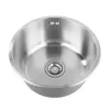 Edelstahl Rund Küchenspüle 41cm Ø Einbauspüle Spülbecken Produktbild-Vorschau 6