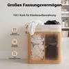 Wiltec Wäschebox 105 L natur Wäschekorb mit Deckel aus Produktbild-Vorschau 5