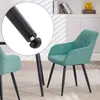 A close-up view of the adjustable foot of a chair leg, with a teal chair in the background. Produktbild-Vorschau