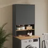 A washing machine cabinet with storage above, placed in a laundry room setting. Produktbild-Vorschau