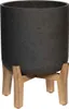 Pottery Pots Blumentopf Charlie Feet Low Grau-Schwarz D 36 Produktbild-Vorschau 1