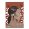 MuchoWow® Mauspad Mousepad Porträt - Frau - Rot - Blumen Produktbild-Vorschau 1