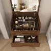 3-in-1 Schminktisch mit offenem Spiegel Glasplatte Walnut Produktbild-Vorschau 12
