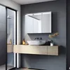 SONNI Edelstahl 3-türig Bad Spiegelschrank 90x65x13cm mit Produktbild-Vorschau 3