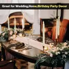 A beautifully set dining table with decorative candles and floral arrangements, suggesting a festive or celebratory occasion. Produktbild-Vorschau