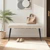 101cm Samt Sitzbank, Polsterbank Metallbeine,Beige Produktbild-Vorschau 7