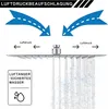 Diagram illustrating how air pressure affects water flow from a showerhead. Produktbild-Vorschau