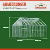 A diagram showing the dimensions of a greenhouse. Náhled obrázku produktu