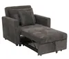 A dark gray sofa bed with a pull-out section and pillows, shown against a white background. Produktbild-Vorschau