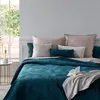 Velours Bettdecke 240x260 cm, blattblau Produktbild-Vorschau 6