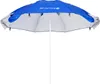 A blue and gray beach umbrella with a white pole against a white background. Anteprima dell’immagine prodotto