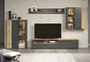 Highboard "Avila" grau und Eiche Vitrine 90 x 132 cm mit Produktbild-Vorschau 7