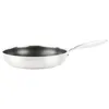 A stainless steel frying pan with a honeycomb pattern on the inside, shown from a side angle against a white background. Podgląd zdjęcia produktu