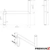 PremiumX Z-Ausleger 50cm Ø 42mm Stahl mit Schellen SAT Mast Produktbild-Vorschau 5