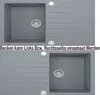 Granitspüle Grau Küchenspüle Granit Siphon Einbauspüle Produktbild-Vorschau 3