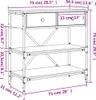 Konzolový stolík dub sonoma 75 x 34,5 x 75 cm kompozitné Náhľad obrázku produktu 7