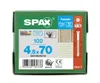 A product box for SPAX screws, showing a diagram of the screw and its application. Anteprima dell’immagine prodotto