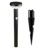 A black solar garden light and a black ground stake are shown against a white background. Produktbild-Vorschau