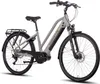 A studio shot of a silver and black electric trekking bicycle against a white background. Produktbild-Vorschau