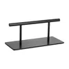 A black metal stand with a rectangular base and two vertical supports holding a horizontal bar. Voir les images du produit