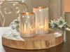 2x Windlicht "Winterlandschaft" aus Glas, weiß / silber, 12 Produktbild-Vorschau 1