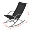 A black rocking chair with dimensions indicated by red lines and text. Podgląd zdjęcia produktu
