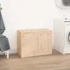 A wooden chest sits on a wooden floor next to a washing machine. Produktbild-Vorschau
