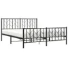 vidaXL Metallbett ohne Matratze mit Fußteil Schwarz 160x200 Produktbild-Vorschau 3