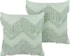 BELIANI Dekokissen 2er Set Hellgrün Baumwolle 45 x 45 cm Produktbild-Vorschau 1