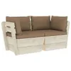 Maison Exclusive - Garten-Palettensofa 2-Sitzer mit Kissen Produktbild-Vorschau 2
