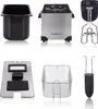 A collection of parts for a deep fryer, laid out on a white background. Produktbild-Vorschau