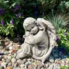 Beton Garten Skulptur Grau Figur sitzender Engel 20 kg Produktbild-Vorschau 1