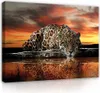 Leinwandbild Tiger Leopard Afrika 120x80 cm XXL Jaguar Produktbild-Vorschau 1