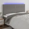 LED Kopfteil Dunkelgrau 160x5x118/128 cm Stoff Produktbild-Vorschau 2