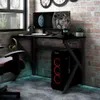 Gaming-Schreibtisch mit K-Gestell Schwarz 90x60x75 cm Produktbild-Vorschau 2