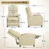 Diagrams and measurements of a beige recliner chair. Produktbild-Vorschau