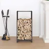 vidaXL Stojan na palivové dřevo černý 40x30x80 cm Ocel Náhled obrázku produktu 3