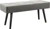 A gray upholstered bench with diamond stitching on a white background. Produktbild-Vorschau